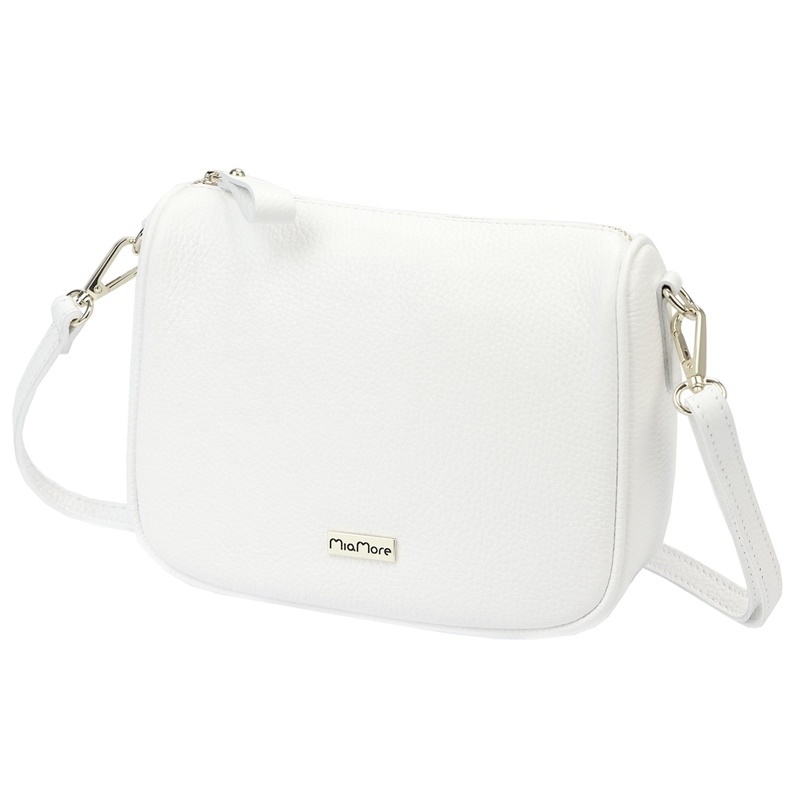 Malá kožená crossbody kabelka MiaMore no. 003 bílá
