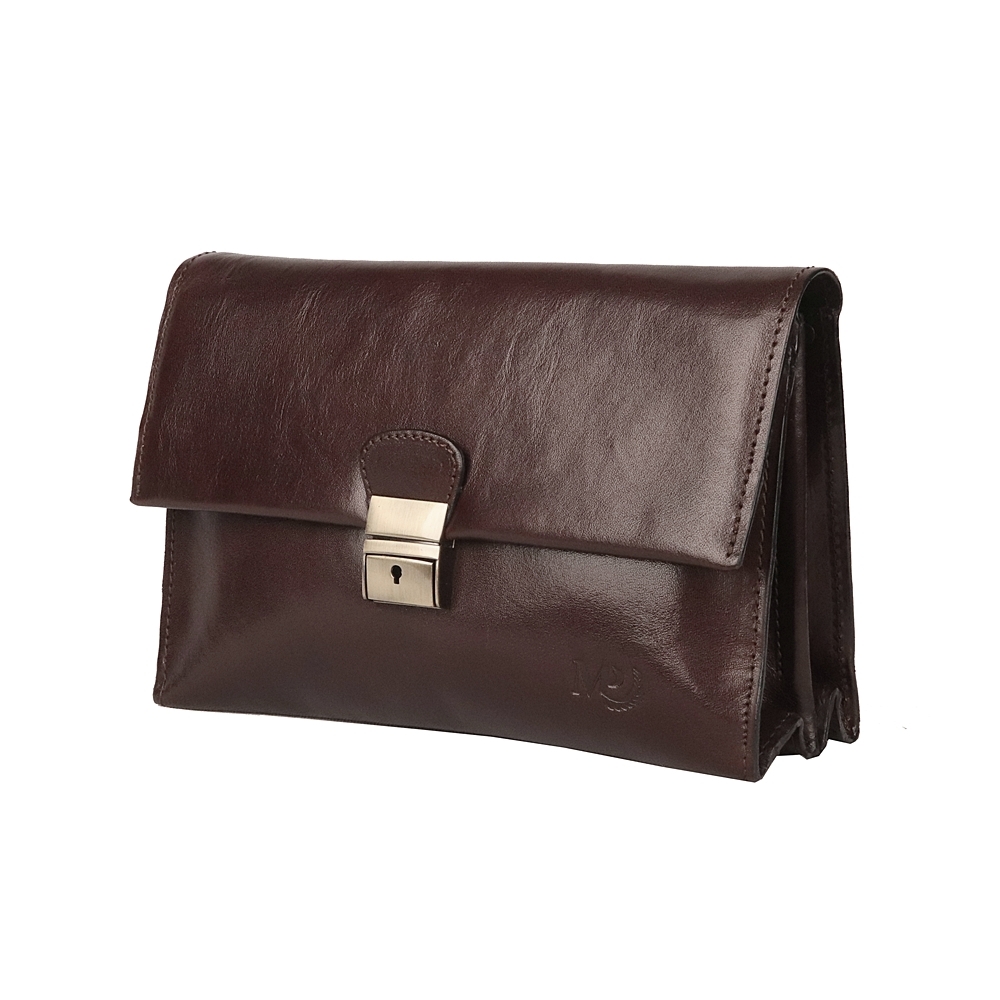 Pánská luxusní hladká kožená pánská etue Marta Ponti no. 626 tmavěhnědá