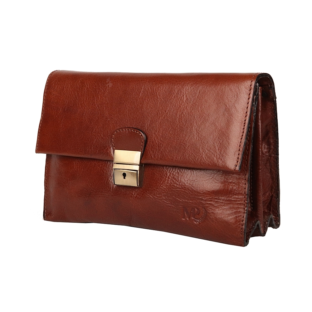 Pánská luxusní hladká kožená pánská etue Marta Ponti no. 626 hnědá