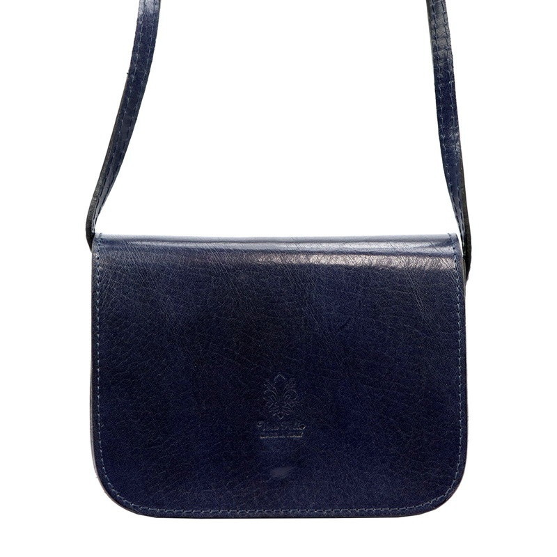Pevná malá kožená crossbody kabelka Florence 43 tmavěmodrá