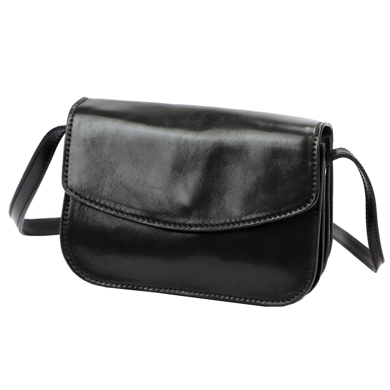 Malá lovecká kožená crossbody kabelka Florence no. 11 černá