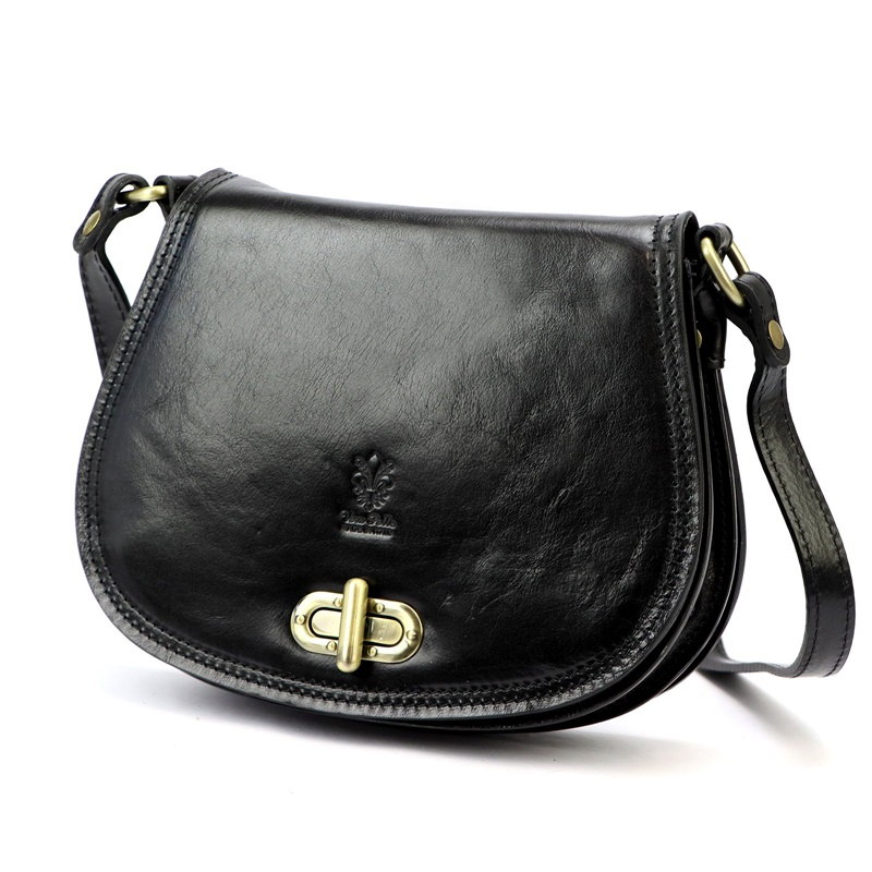 Středně velká pevná crossbody kabelka Florence no. 873 černá