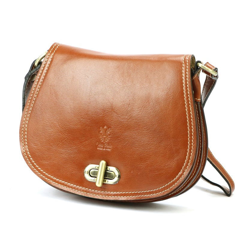 Středně velká pevná crossbody kabelka Florence no. 873 hnědá