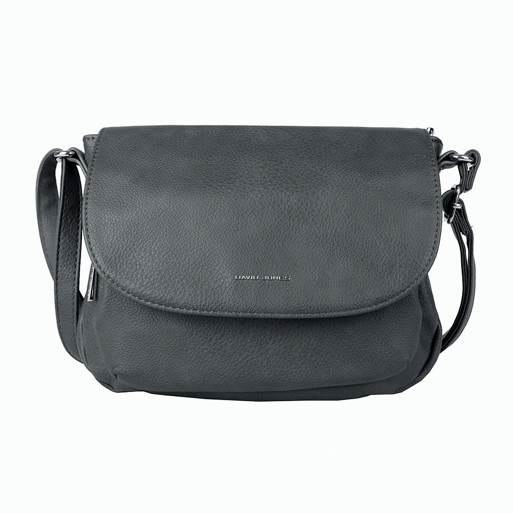 Malá/střední crossbody kabelka David Jones 7010 tmavěšedá
