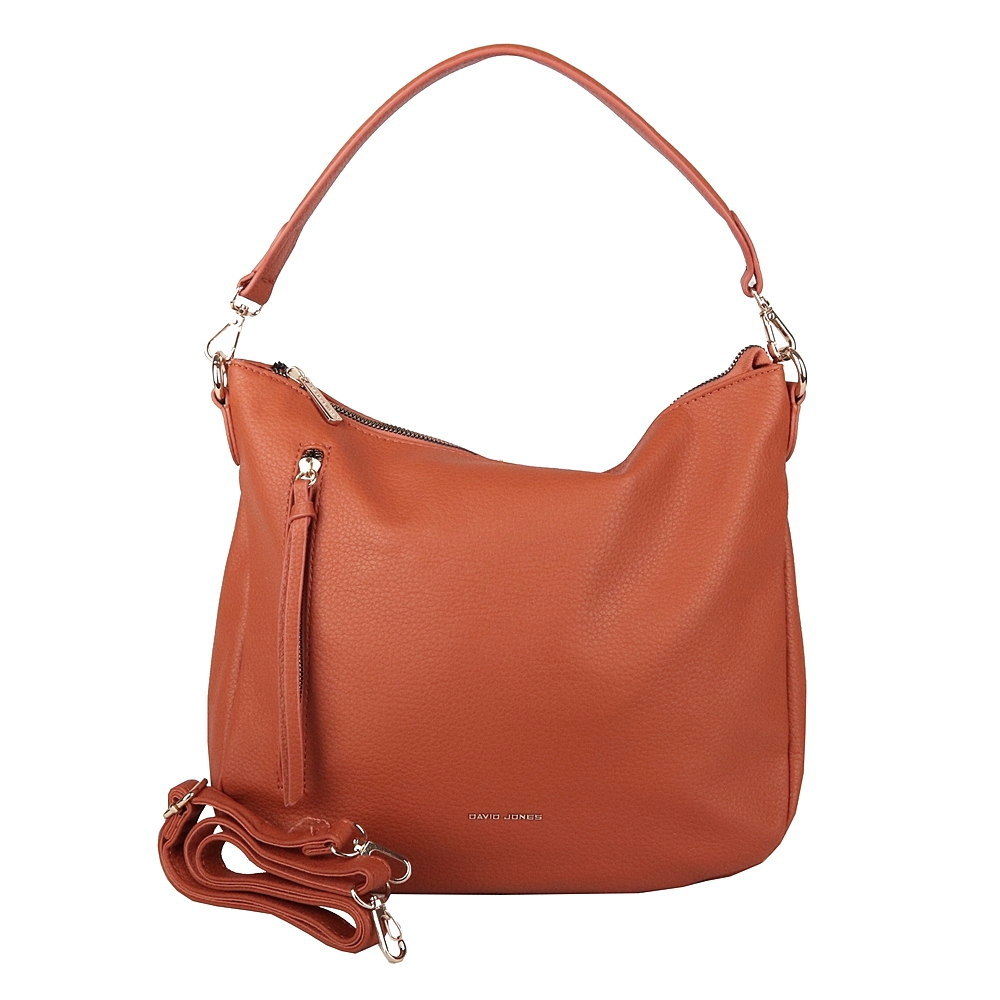 Středně vělká kabelka na rameno i crossbody David Jones 7026 oranžovo-hnědá