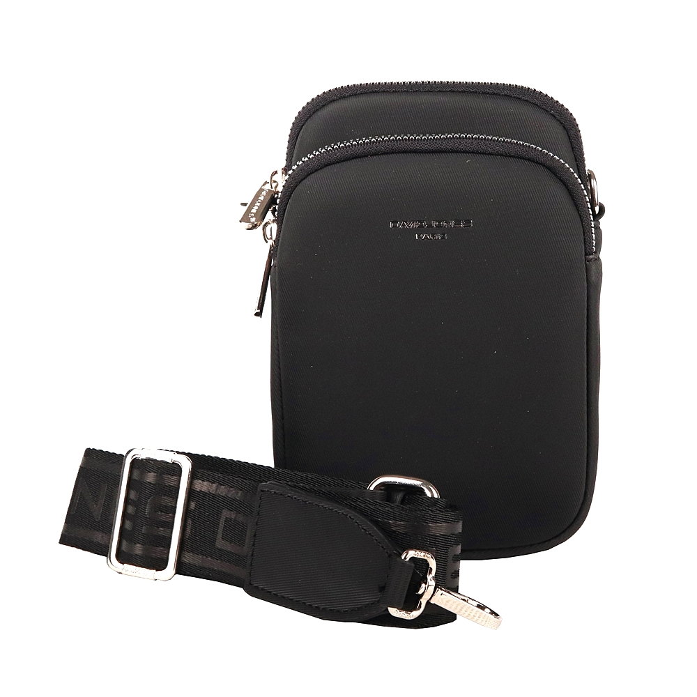 Dvouoddílová crossbody kabelka (taštička) na mobil David Jones CM6906A černá