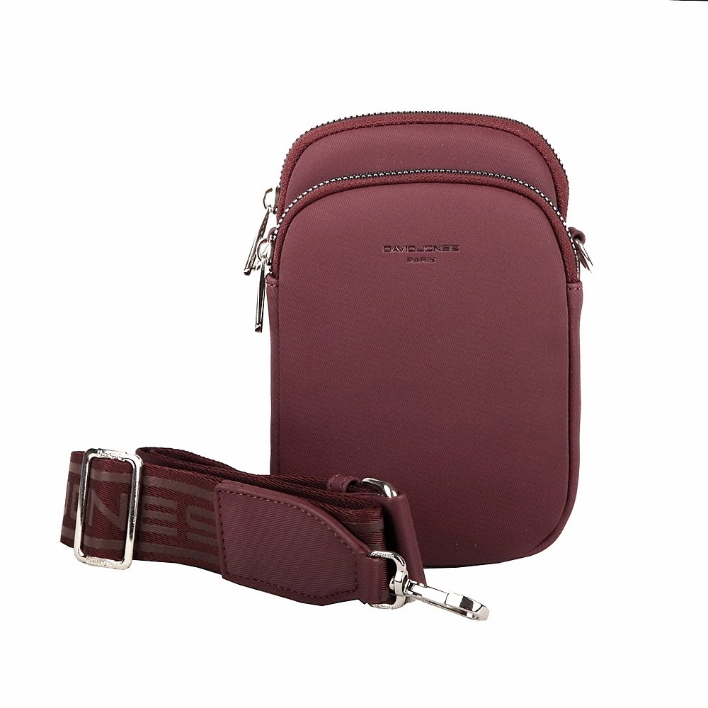 Dvouoddílová crossbody kabelka (taštička) na mobil David Jones CM6906A vínová