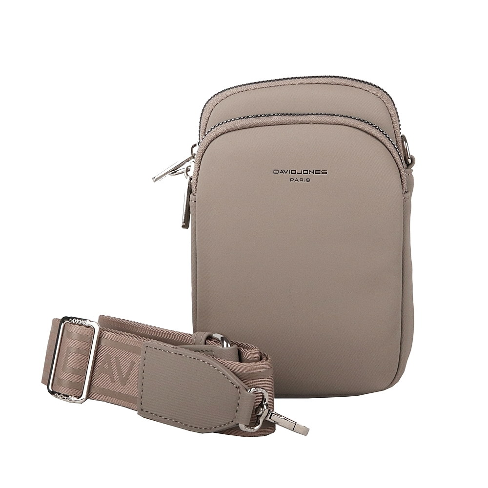 Dvouoddílová crossbody kabelka (taštička) na mobil David Jones CM6906A šedo-hnědá