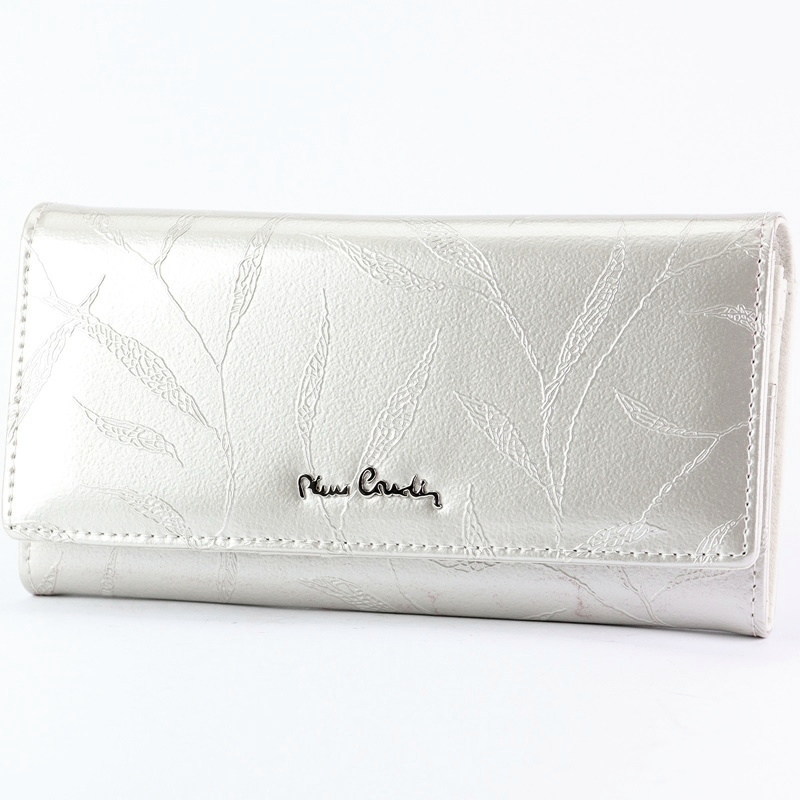 Dámská lesklá kožená peněženka Pierre Cardin LEAF 106 krémová | KabelkyproVas.cz