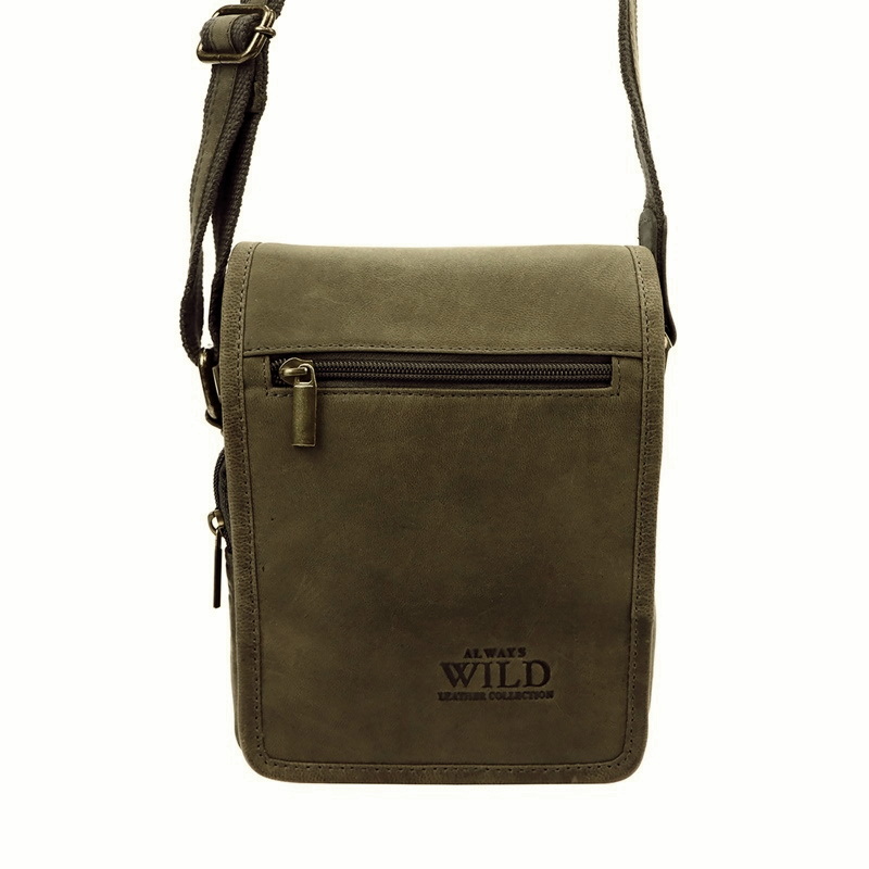 Pánská malá kožená crossbody taška Always Wild 5047-TGH khaki