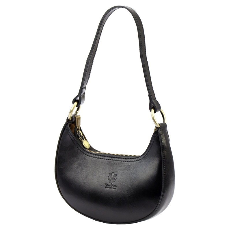 Malá kožená kabelka na rameno Florence černá