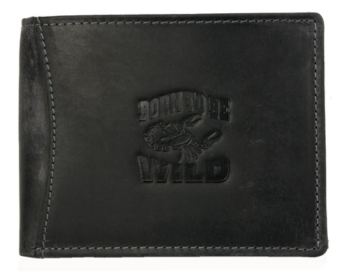 Kožená pánská peněženka Born to be Wild tmavěšedá se štírem
