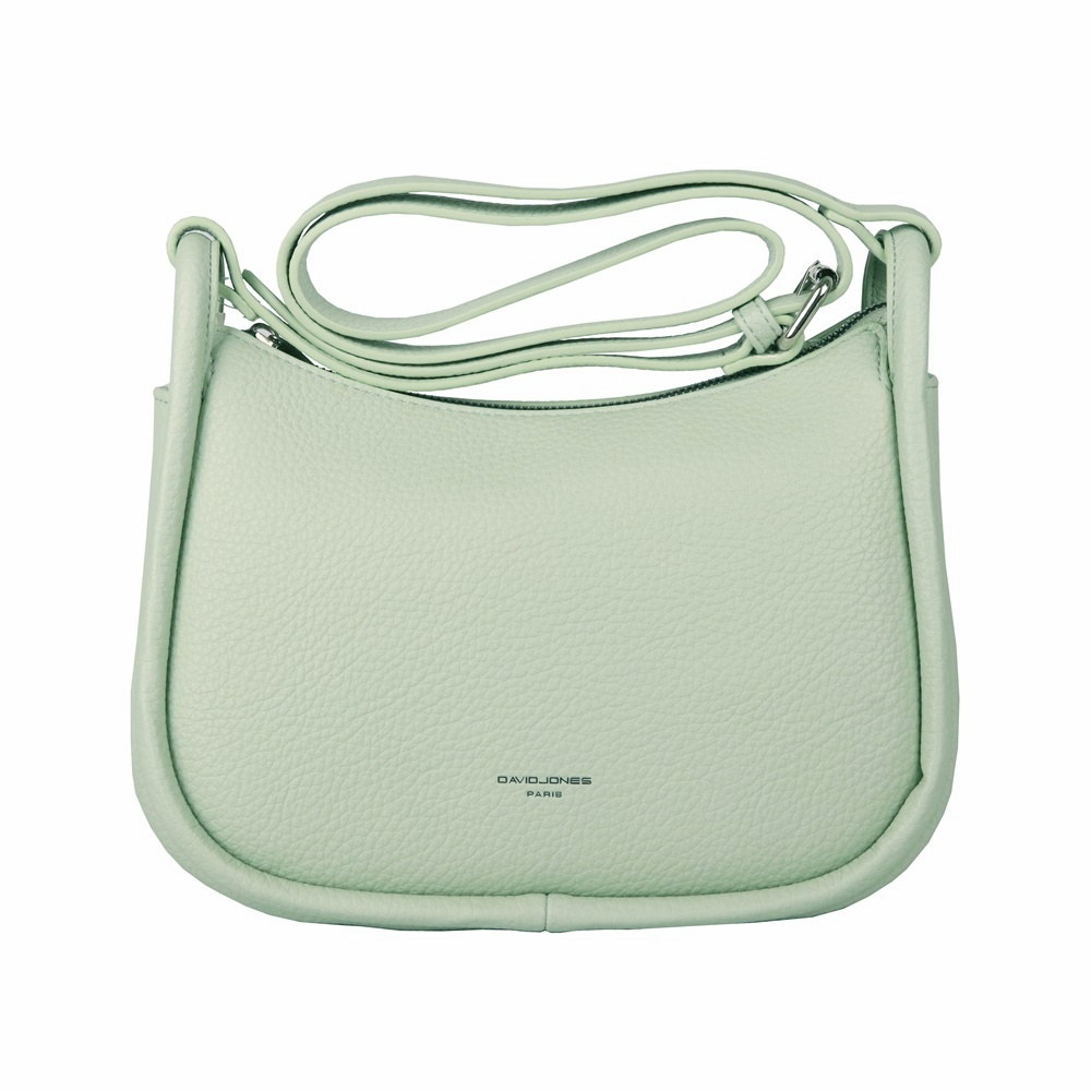 Středně velká crossbody kabelka David Jones 7164 světlezelená