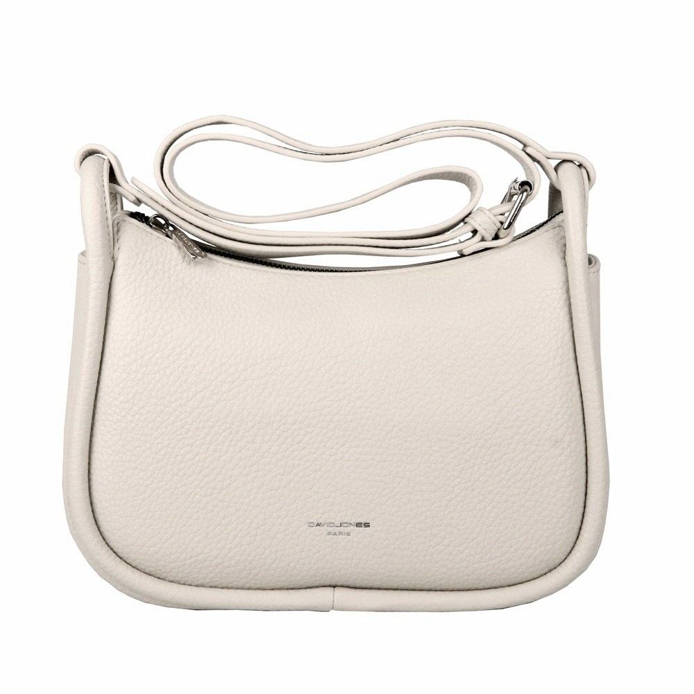 Středně velká crossbody kabelka David Jones 7164 krémová