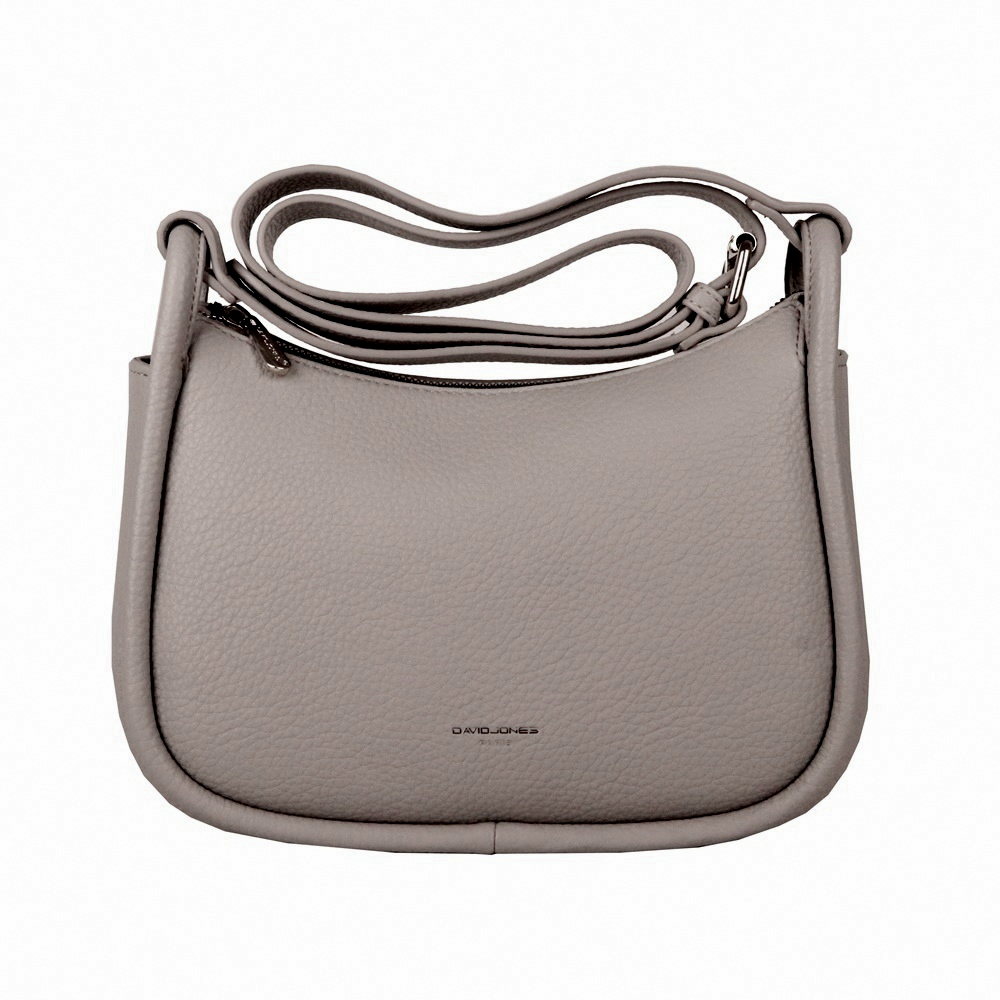 Středně velká crossbody kabelka David Jones 7164 hnědo-šedá