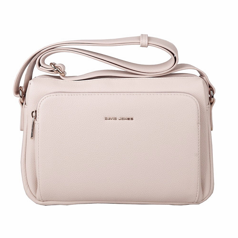 Tříoddlová středně velká crossbody kabelka David Jones 7429 světlerůžová