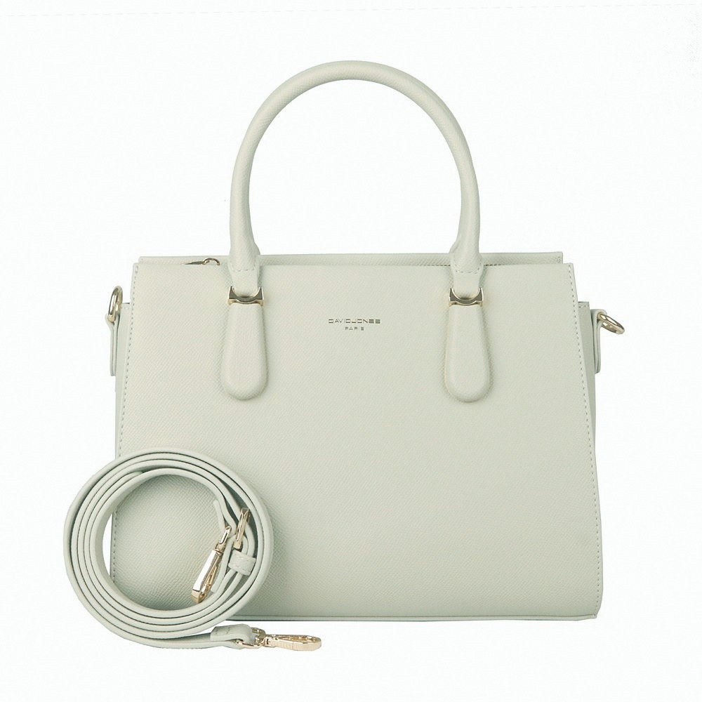 Středně velká tříoddílová kabelka do ruky David Jones CM7505 světlezelená