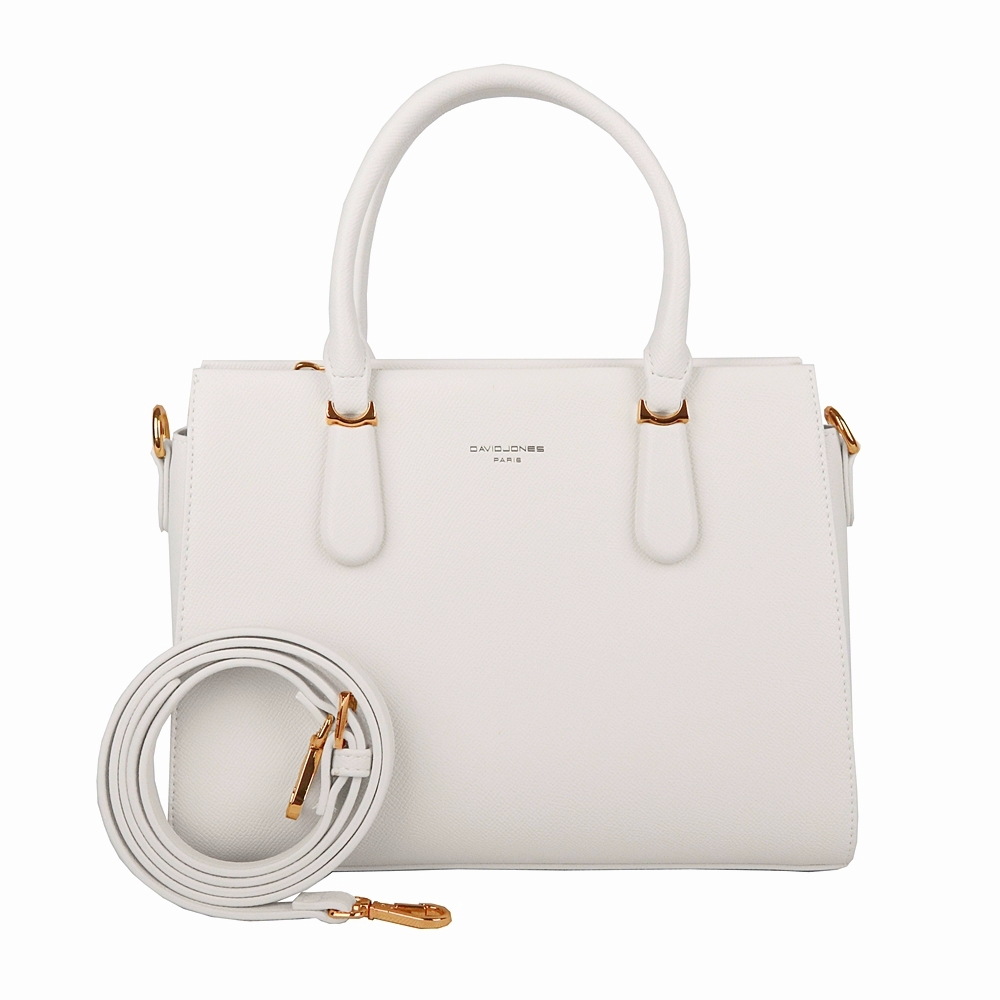 Středně velká tříoddílová kabelka do ruky David Jones CM7505 mandlově mléčná