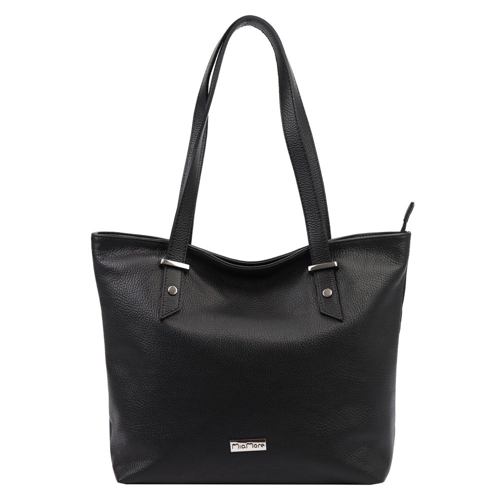 Velká kožená kabelka na rameno/do ruky MiaMore no. 058 černá