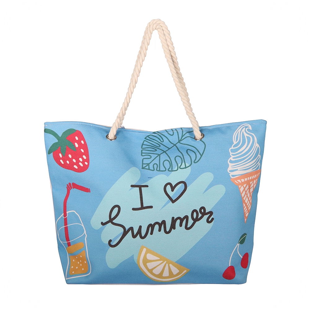 Velká plážová taška na rameno Bellugio modrá