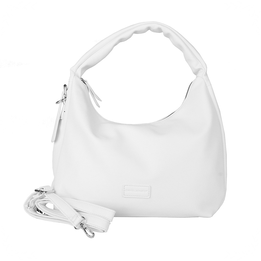 Středně velká kabelka na rameno David Jones CM7455 bílá