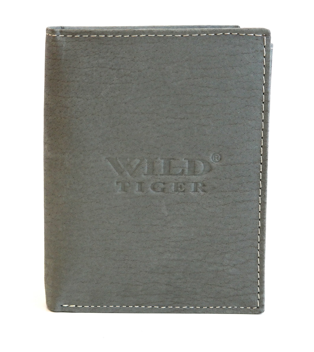 Kožená pánská peněženka Wild Tiger šedá