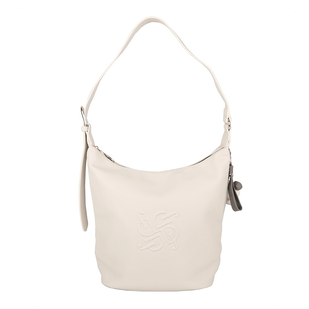 Středně velká kabelka na rameno David Jones CM7236a kokosově bílá