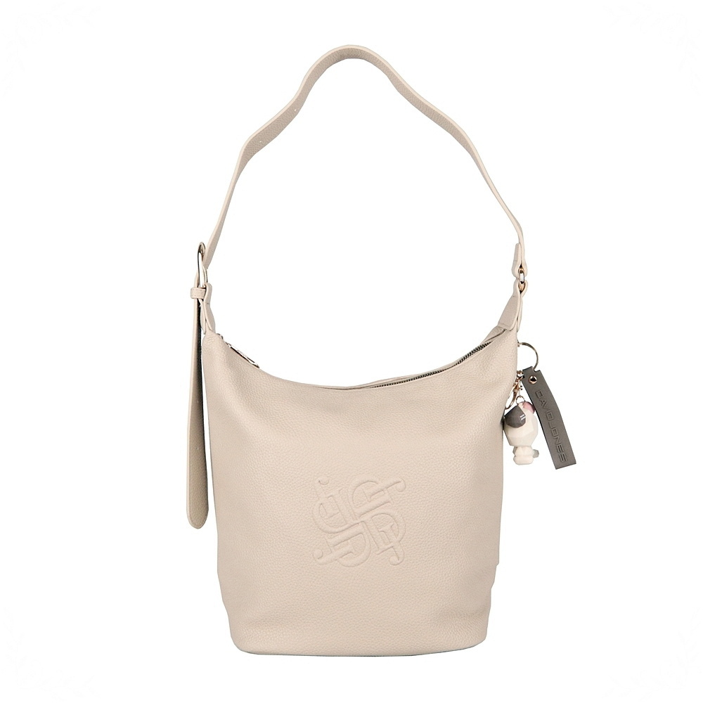 Středně velká kabelka na rameno David Jones CM7236a mandlově mléčná