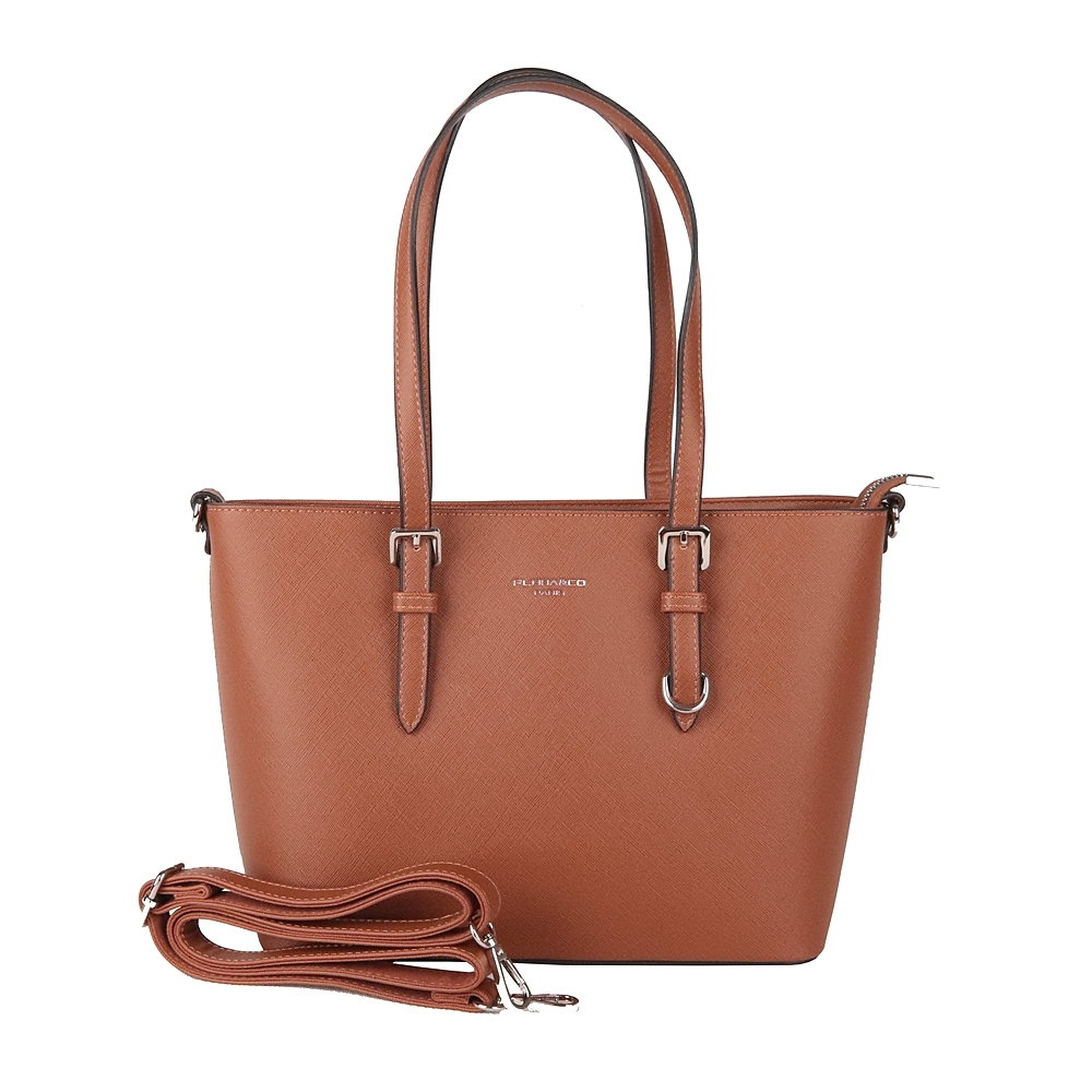 Elegantní pevná kabelka na rameno FLORA&CO F9179 hnědá