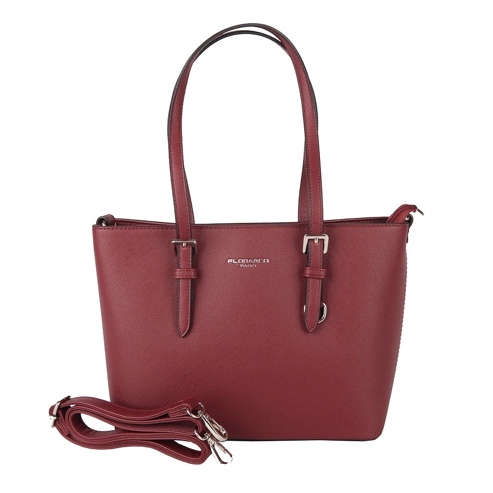 Elegantní pevná kabelka na rameno FLORA&CO F9179 tmavěčervená