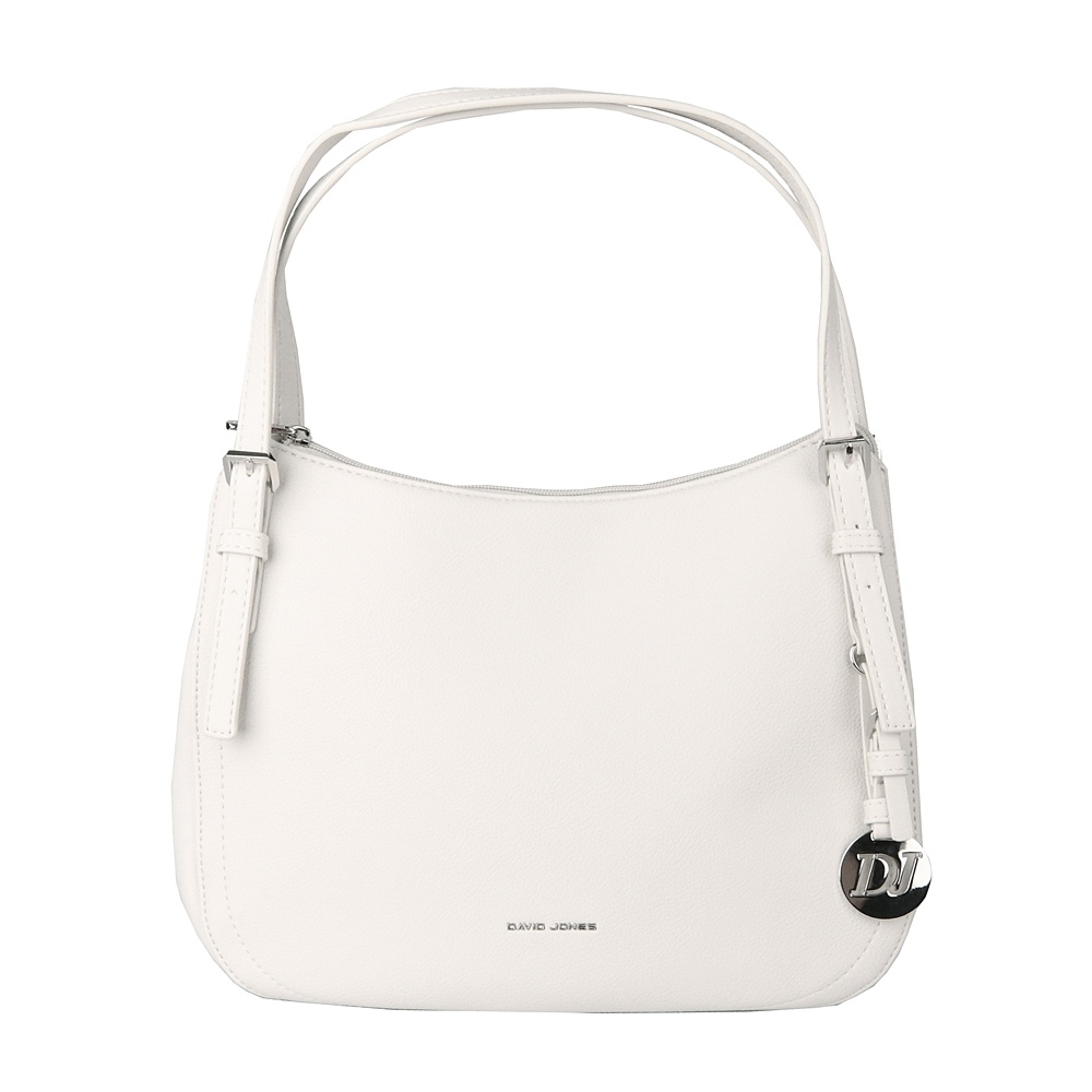 Středně velká kabelka na rameno David Jones CM7509 kokosově bílá