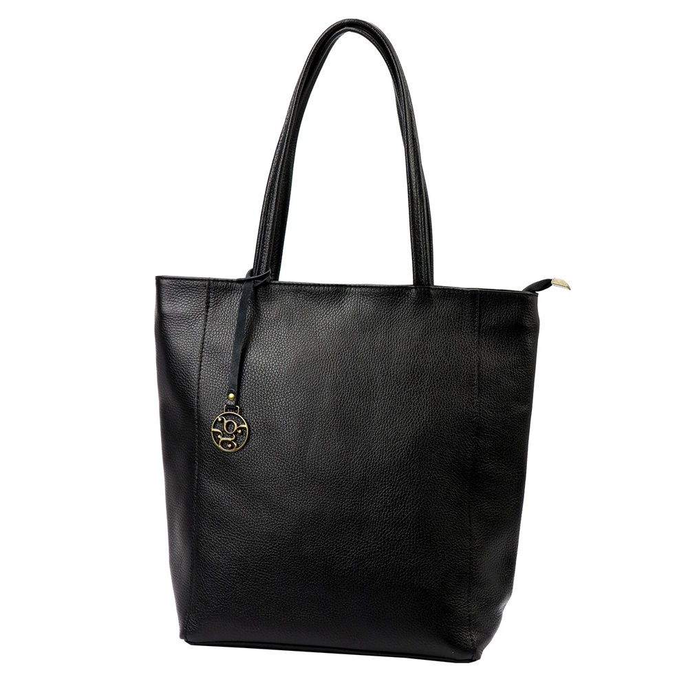 Velká kožená kabelka na rameno/do ruky Gregorio no. 748 černá