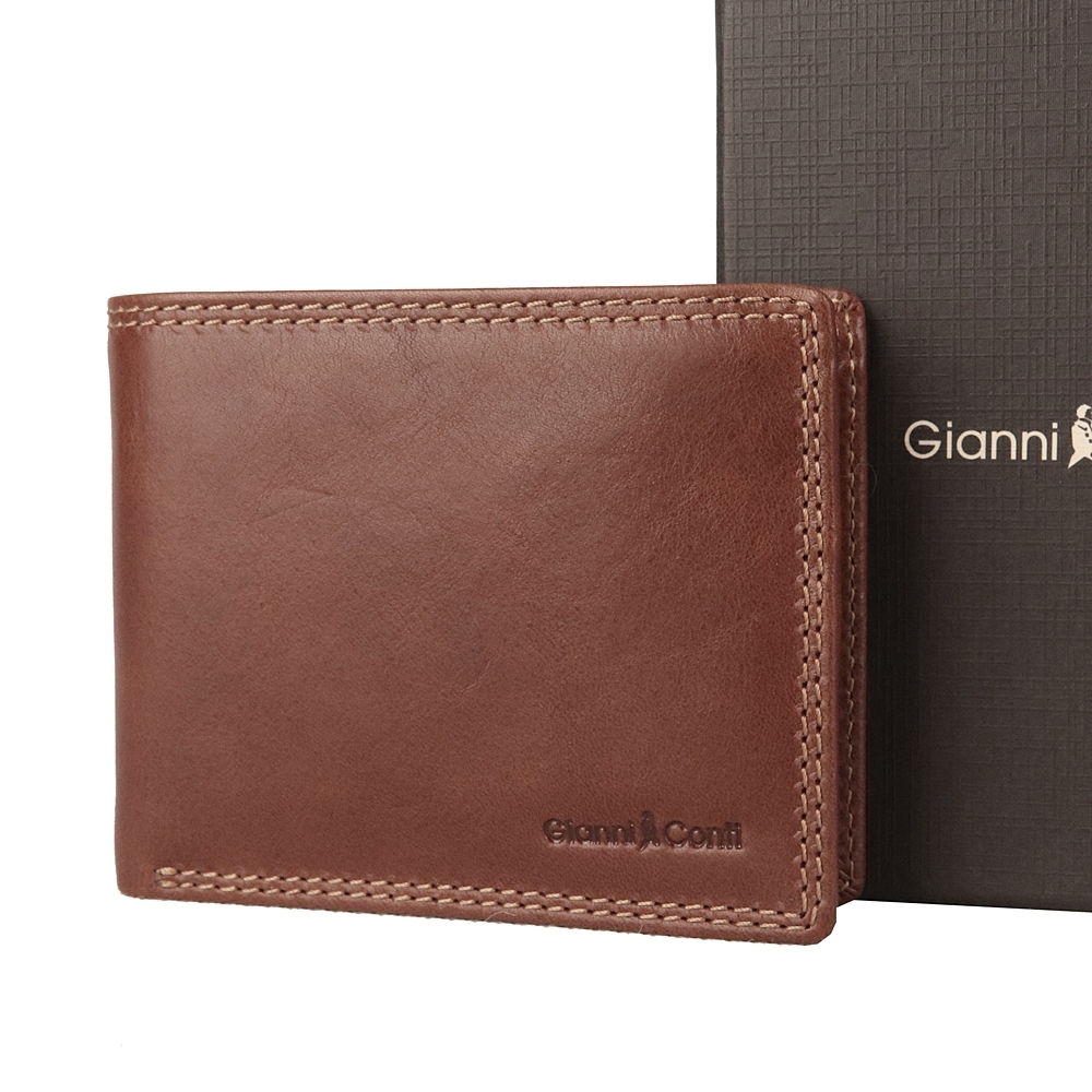 Luxusní hladká kožená peněženka Gianni Conti no. 020 hnědá
