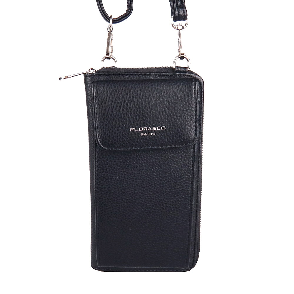 Malá crossbody kabelka (pouzdro na mobil a peněženka) Flora 60 černá