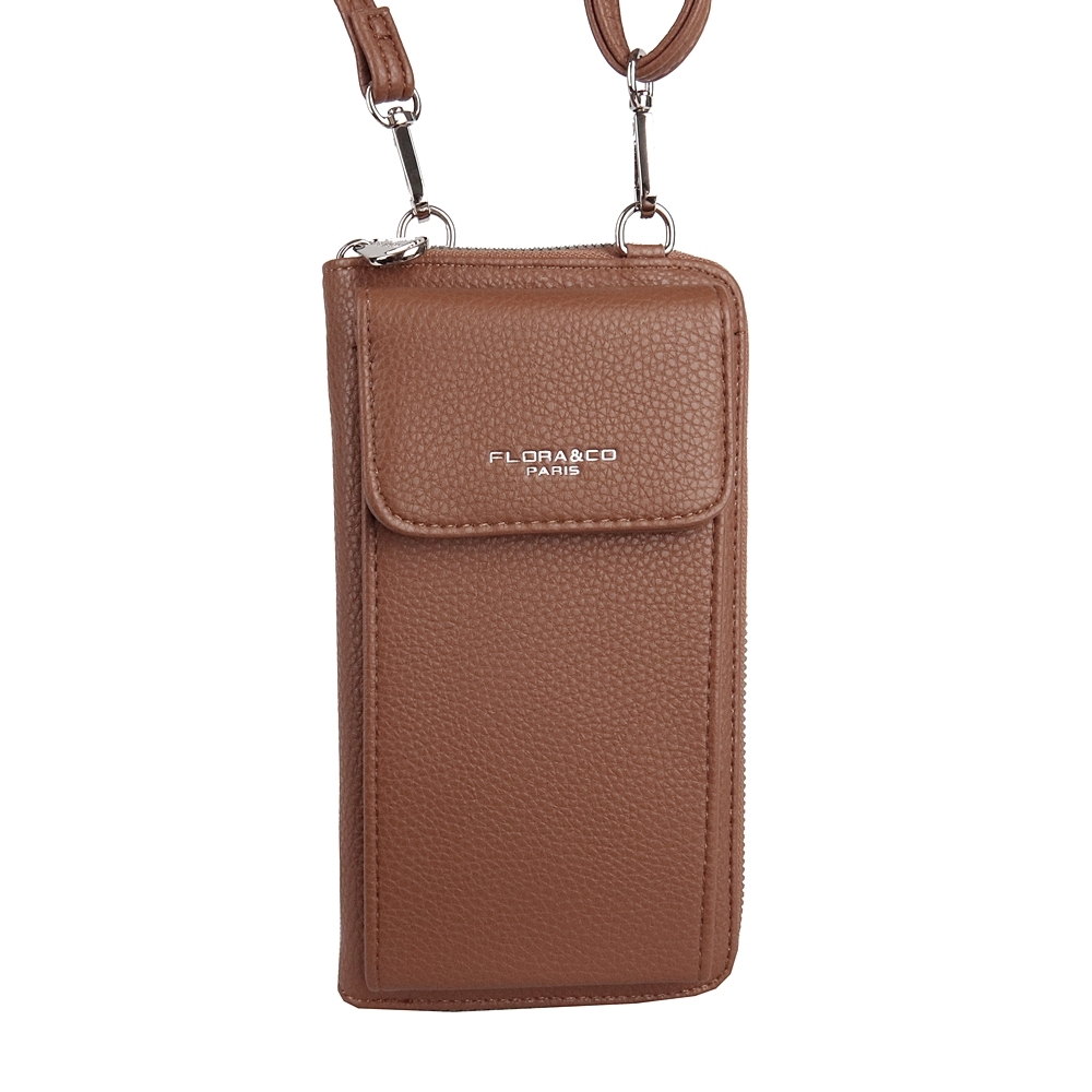 Malá crossbody kabelka (pouzdro na mobil a peněženka) Flora 60 hnědá