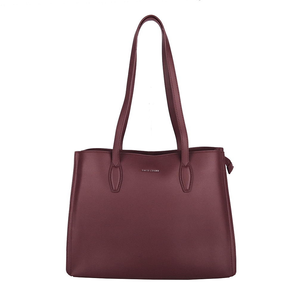 Velká tříoddílová kabelka na rameno David Jones CM7796 tmavěvínová