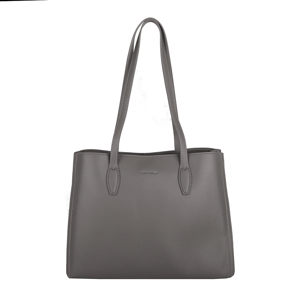 Velká tříoddílová kabelka na rameno David Jones CM7796 šedá