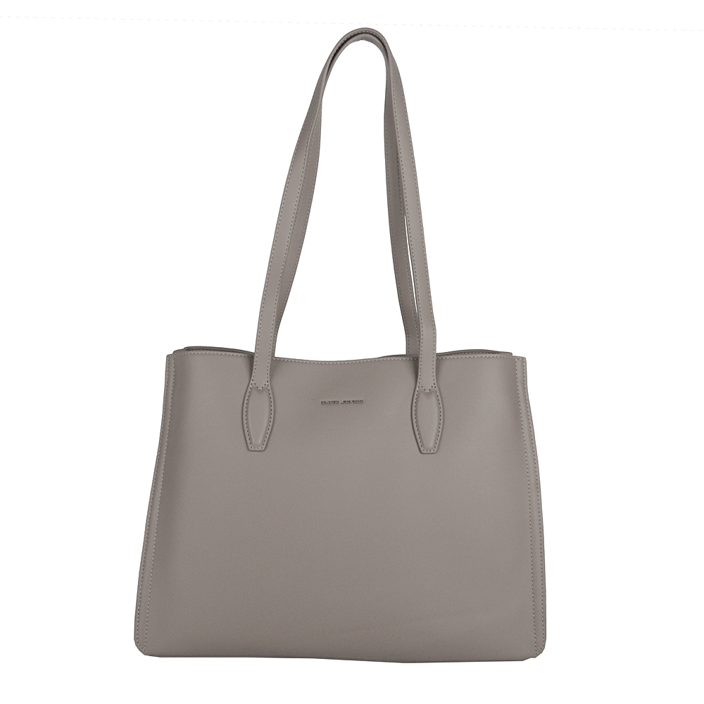 Velká tříoddílová kabelka na rameno David Jones CM7796 hnědo-šedá