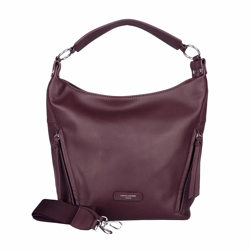 Střední/velká kabelka na rameno David Jones CM7422 tmavěvínová