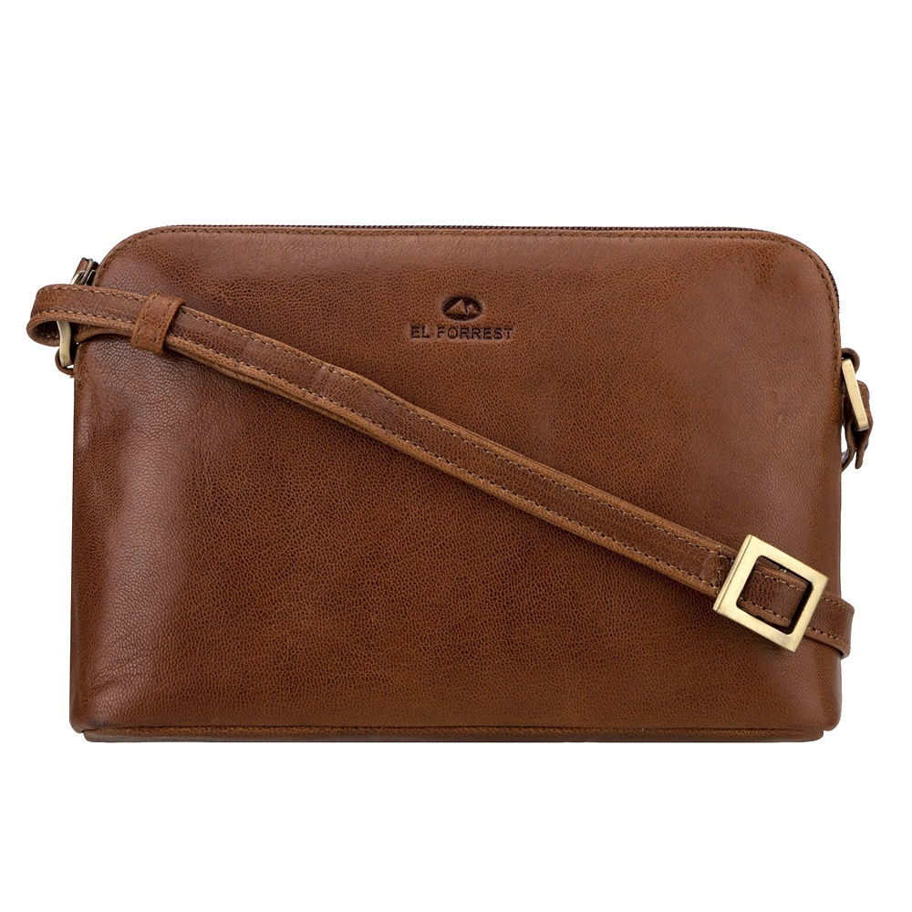 Malá kožená crossbody kabelka El Forrest hnědá