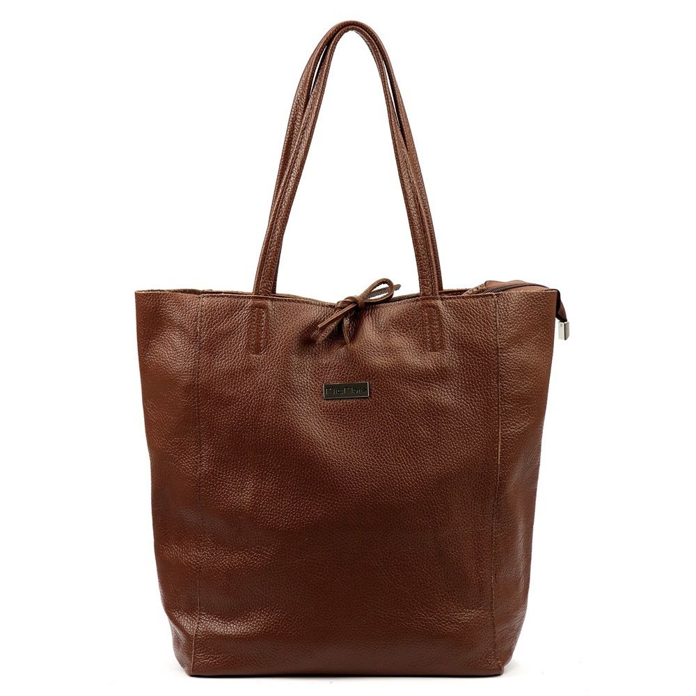 Velká kožená kabelka na rameno/do ruky MiaMore no. 014 hnědá