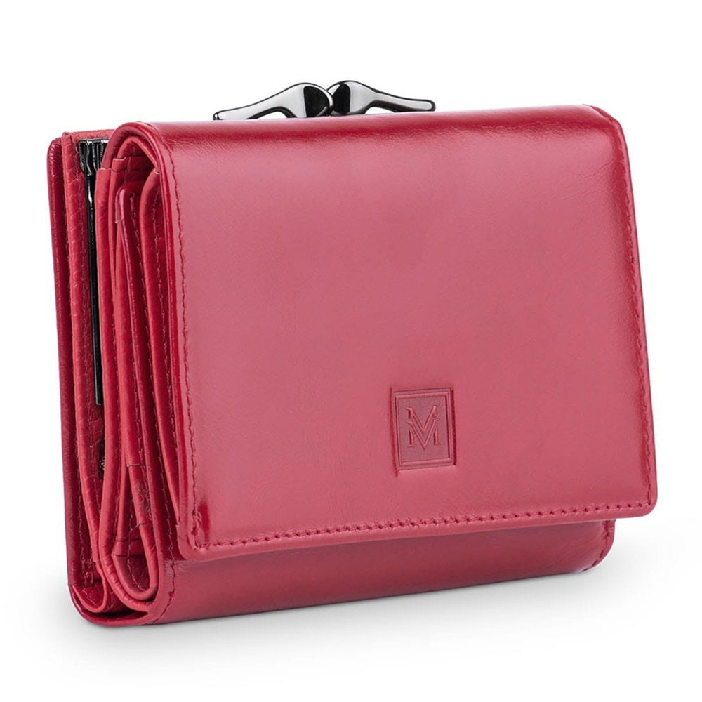 Malá tříoddílová kožená peněženka VerMari no. 47 červená