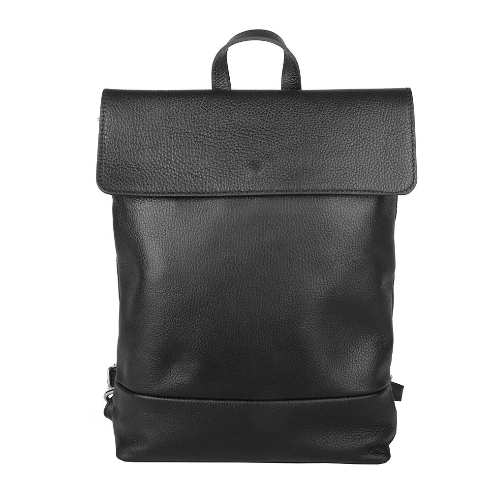 Střední/velký kožený batoh Borse in Pelle 235 o obsahu cca. 6 l černý na formát A4