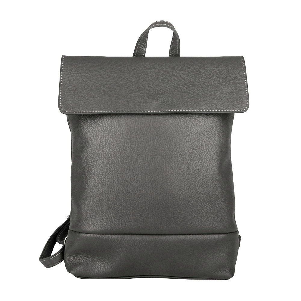 Střední/velký kožený batoh Borse in Pelle 235 o obsahu cca. 6 l tmavěšedý na formát A4