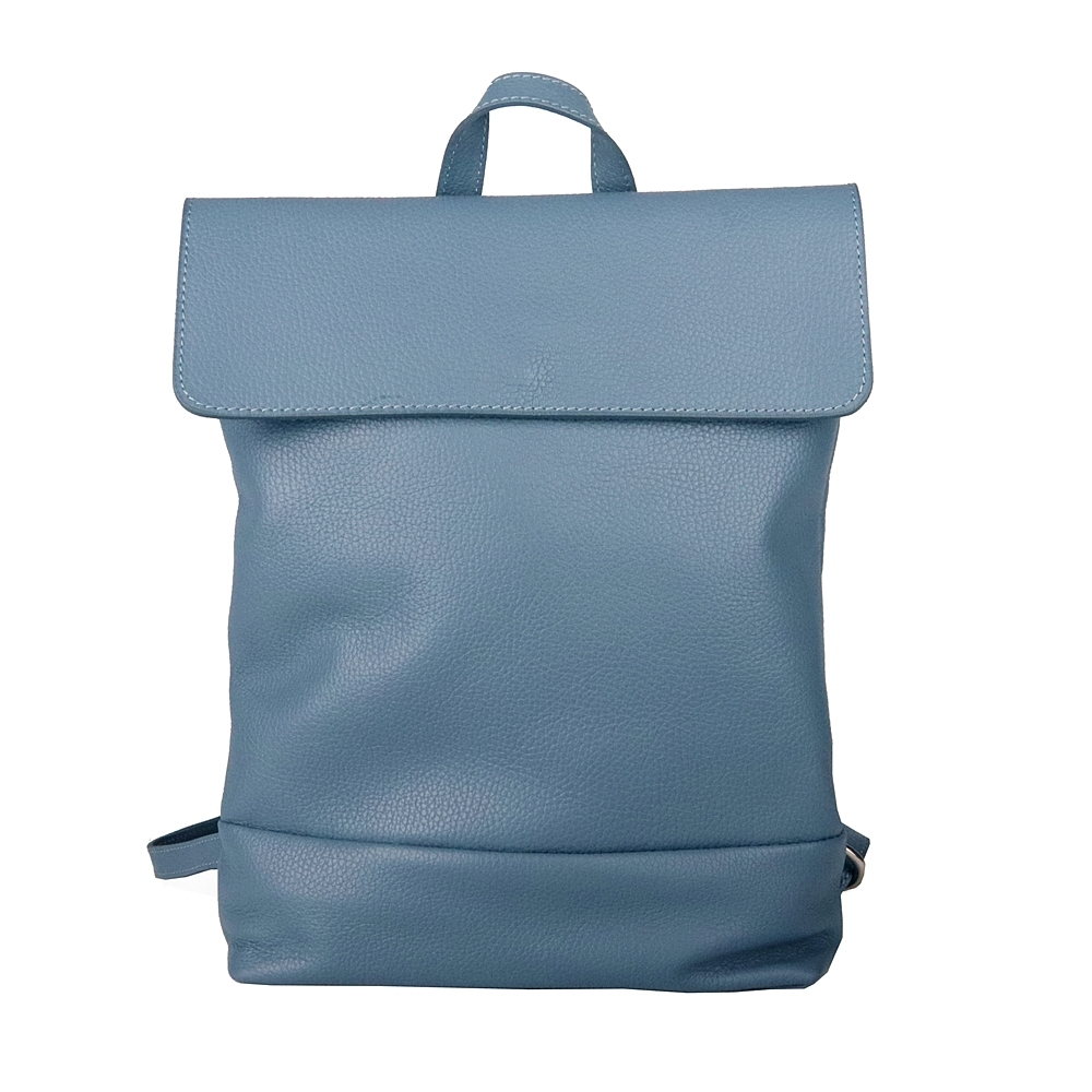 Střední/velký kožený batoh Borse in Pelle 235 o obsahu cca. 6 l džínově modrý na formát A4