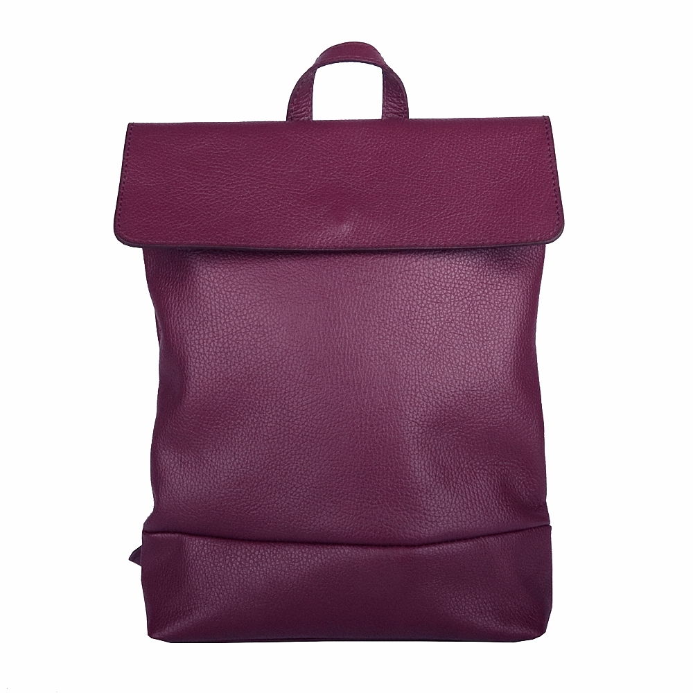 Střední/velký kožený batoh Borse in Pelle 235 o obsahu cca. 6 l vínový na formát A4