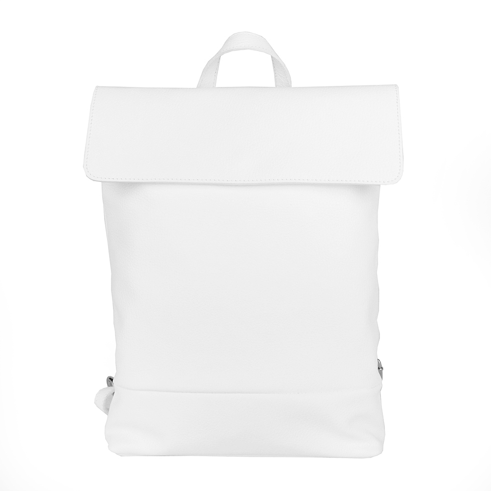 Střední/velký kožený batoh Borse in Pelle 235 o obsahu cca. 6 l bílý na formát A4