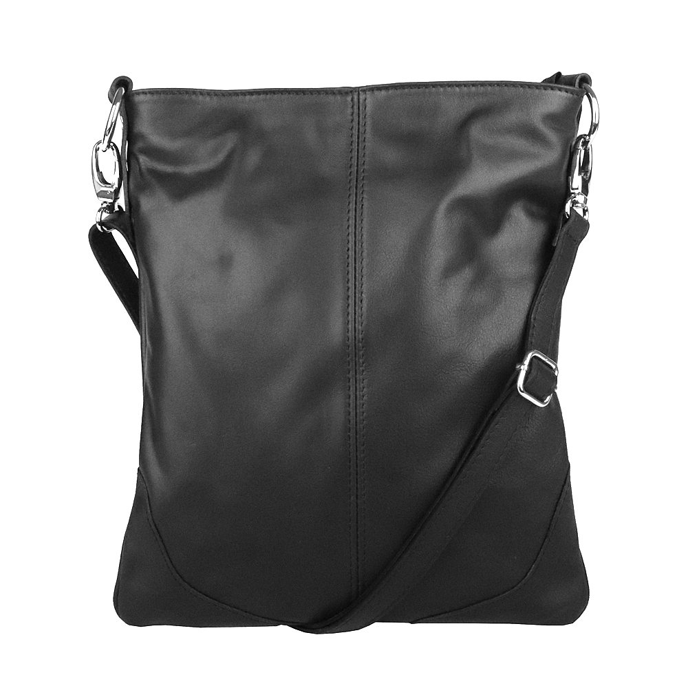 Střední/velká kožená crossbody kabelka Vera Pelle no. 5509 černá NEW