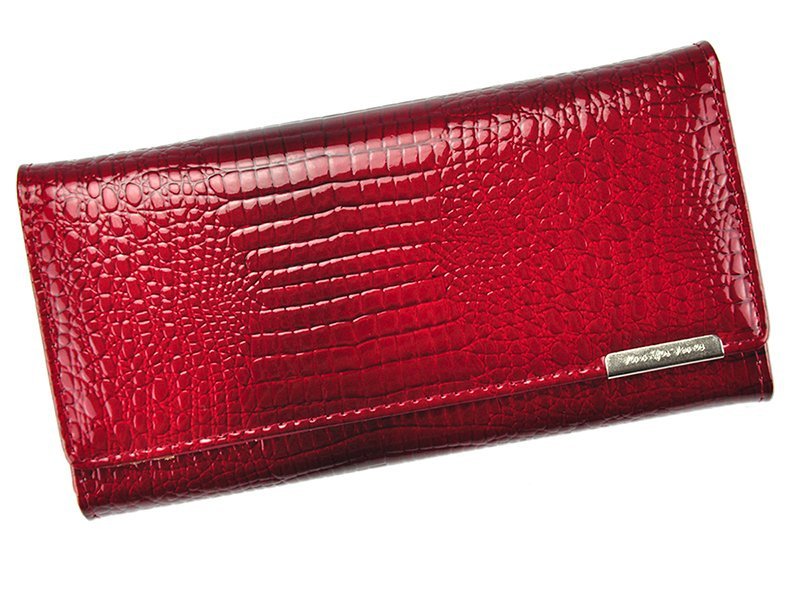 Kožená lesklá peněženka Jennifer Jones 5289-2 červená