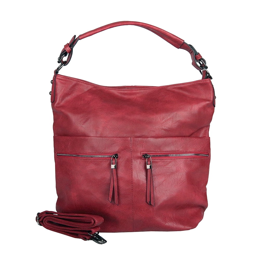 Velká kabelka na rameno a crossbody ROMINA & CO D177-1 NEW tmavěčervená